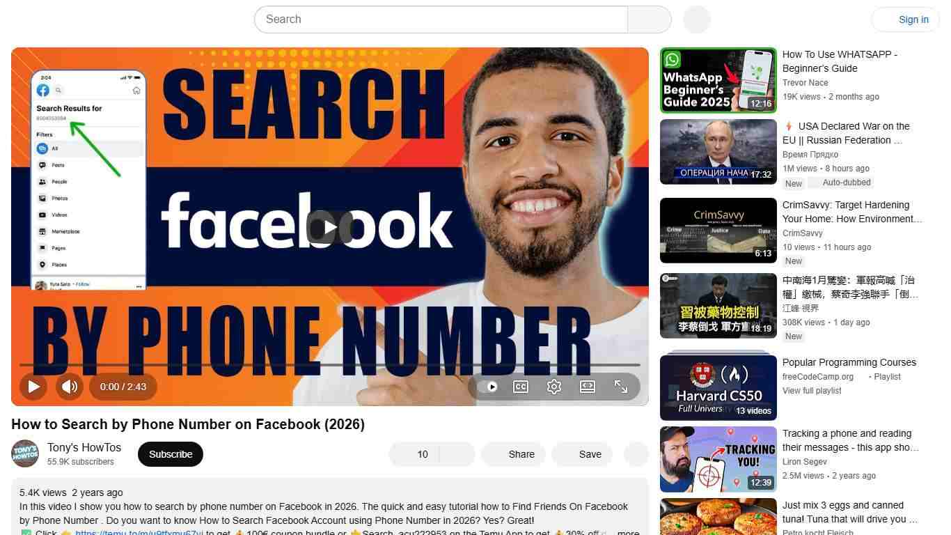 How to Search by Phone Number on Facebook (2026) - YouTube